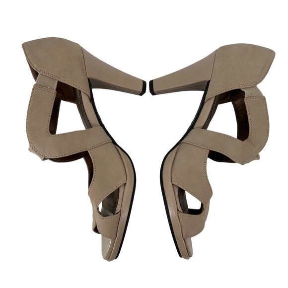 LifeStride Womens Beige Open-Toe Heels With Strappy Design 3-Inch Heel Size 7M - Picture 4 of 10